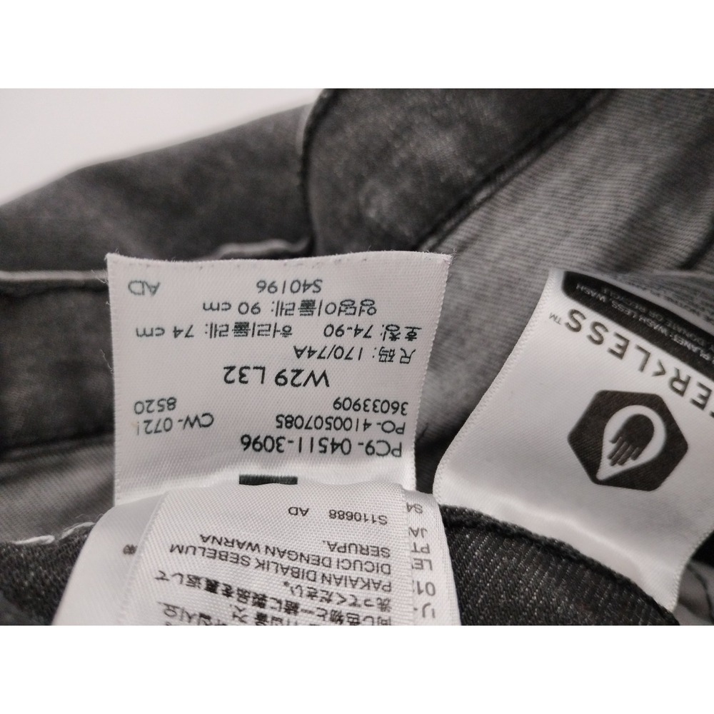 levis 511 black jeans mens 29x32 distressed grunge slim fit skinny - Picture 5 of 10